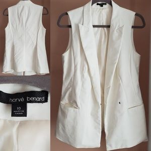 White Sleeveless Blazer